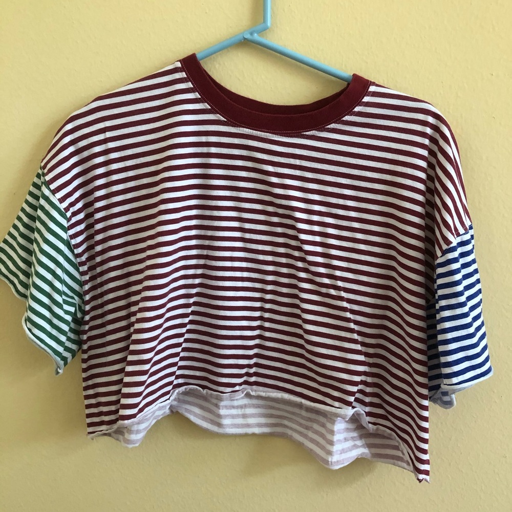 urban outfitters striped color block tee